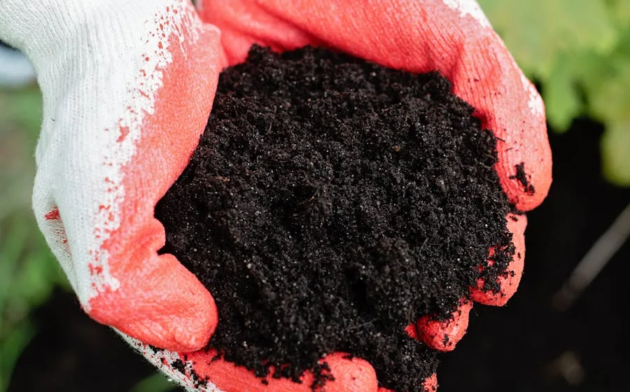 Hands holding nutrient-depleted garden soil